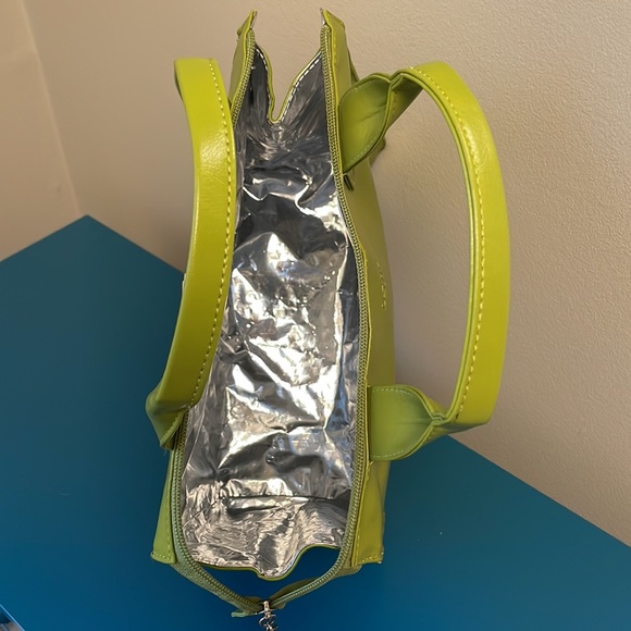 Adorable Chartreuse Bag with Flowers - Picture 7 of 8